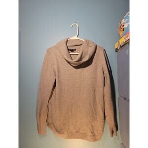 Tahari Womens Large Gray Swoopneck Knit Sweater Size L